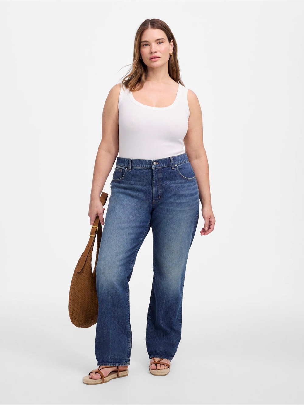 Madewell NWT The Plus Curvy Longline Straight Jean in Greendale Wash - Plus Size